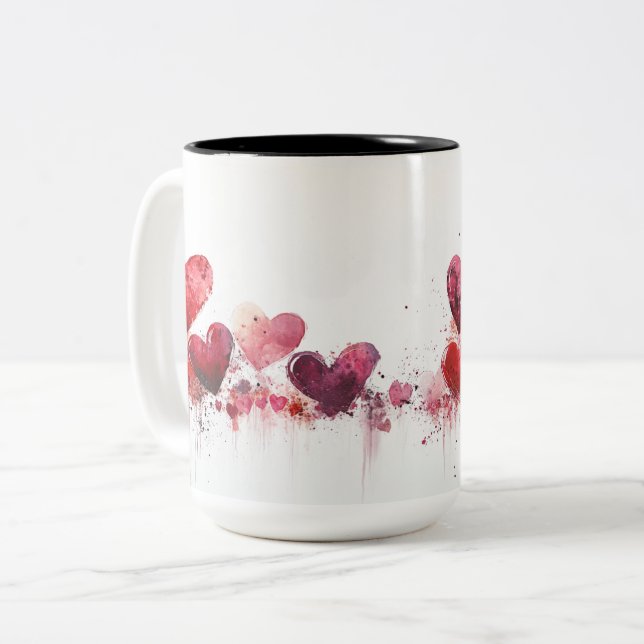 Tasse 2 Couleurs Personalized Valentine Coffee Mug (Devant gauche)