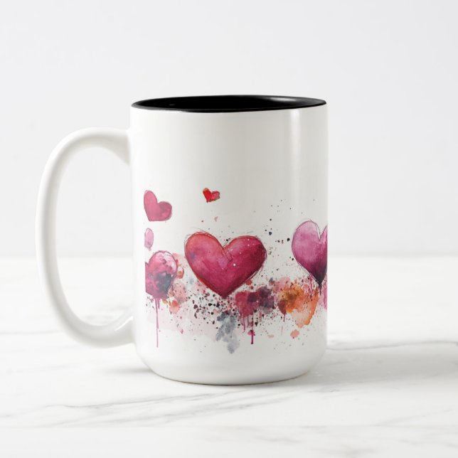 Tasse 2 Couleurs Personalized Valentine Coffee Mug (Gauche)