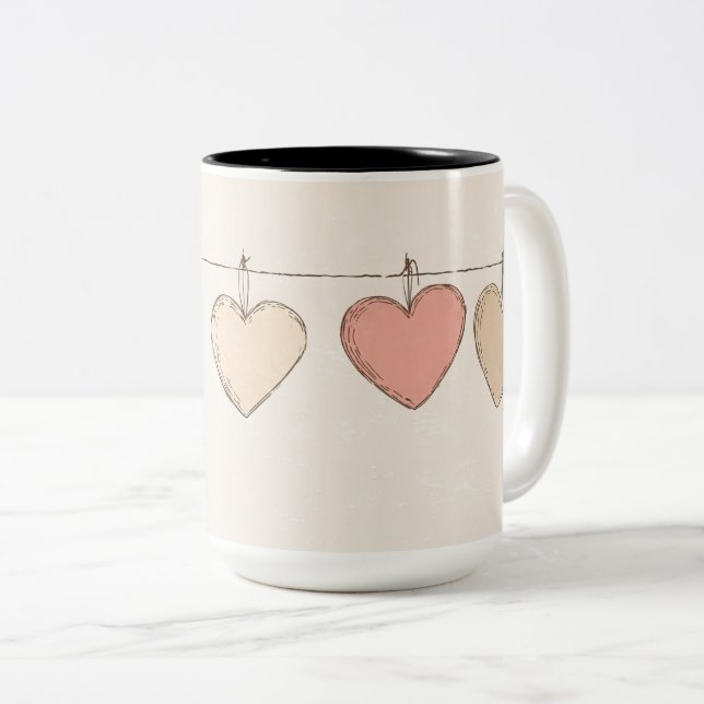 Tasse 2 Couleurs Personalized Valentine Coffee Mug (Devant droit)