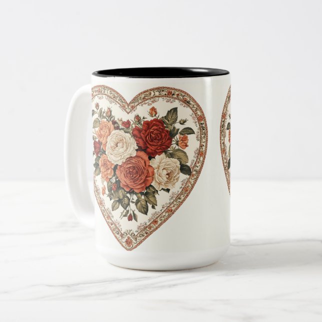 Tasse 2 Couleurs Personalized Valentine Coffee Mug (Devant gauche)
