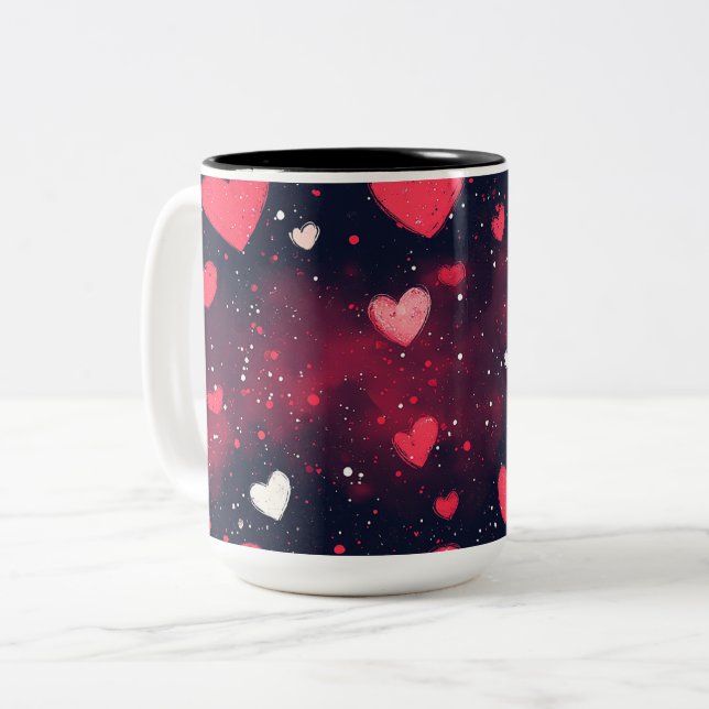 Tasse 2 Couleurs Personalized Valentine Coffee Mug (Devant gauche)