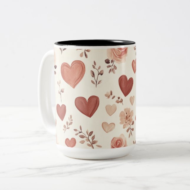 Tasse 2 Couleurs Personalized Valentine Coffee Mug (Devant gauche)