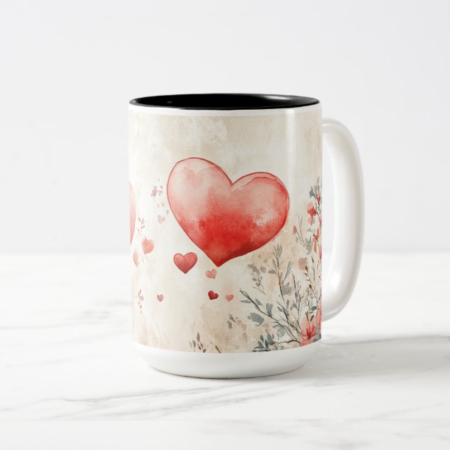 Tasse 2 Couleurs Personalized Valentine Coffee Mug (Devant droit)