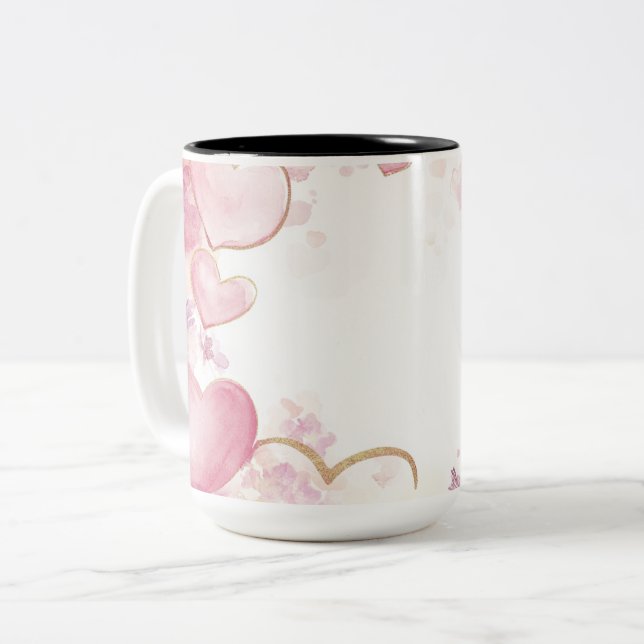 Tasse 2 Couleurs Personalized Valentine Coffee Mug (Devant gauche)