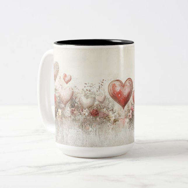 Tasse 2 Couleurs Personalized Valentine Coffee Mug (Devant gauche)