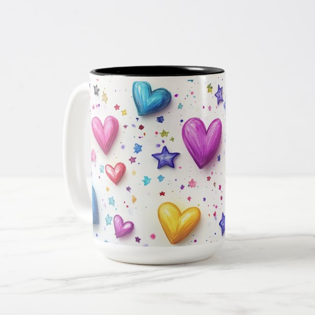 Tasse 2 Couleurs Personalized Valentine Coffee Mug (Devant gauche)
