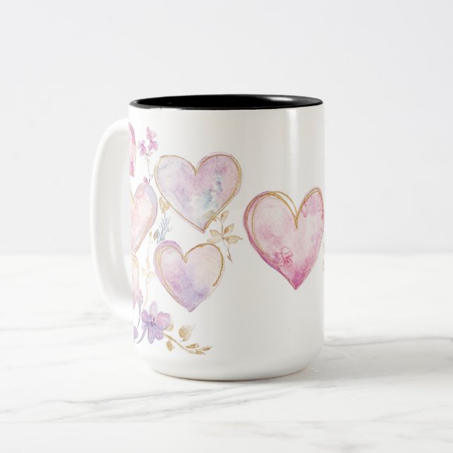 Tasse 2 Couleurs Personalized Valentine Coffee Mug (Devant gauche)