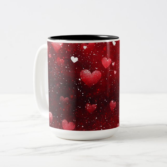 Tasse 2 Couleurs Personalized Valentine Coffee Mug (Devant gauche)
