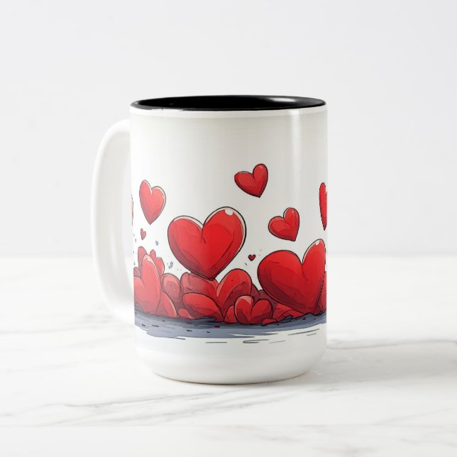 Tasse 2 Couleurs Personalized Valentine Coffee Mug (Devant gauche)