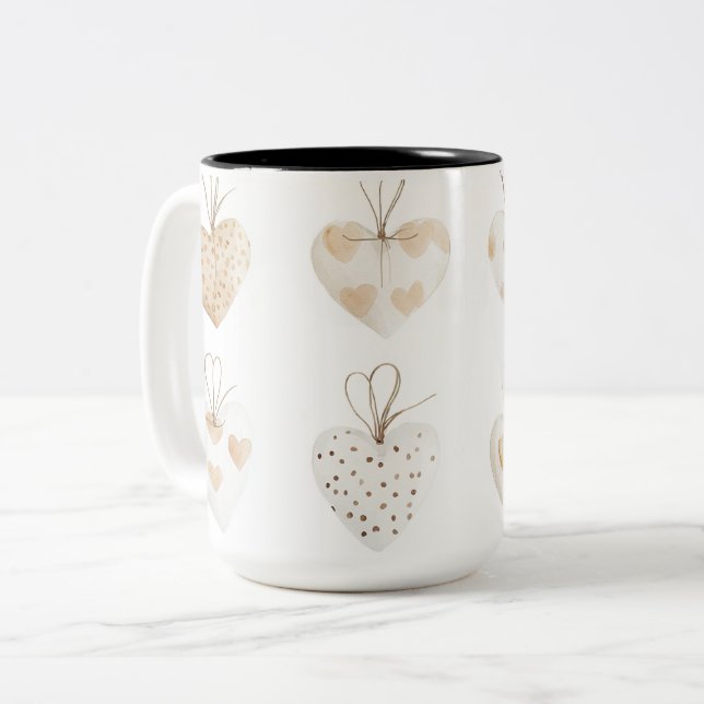 Tasse 2 Couleurs Personalized Valentine Coffee Mug (Devant gauche)