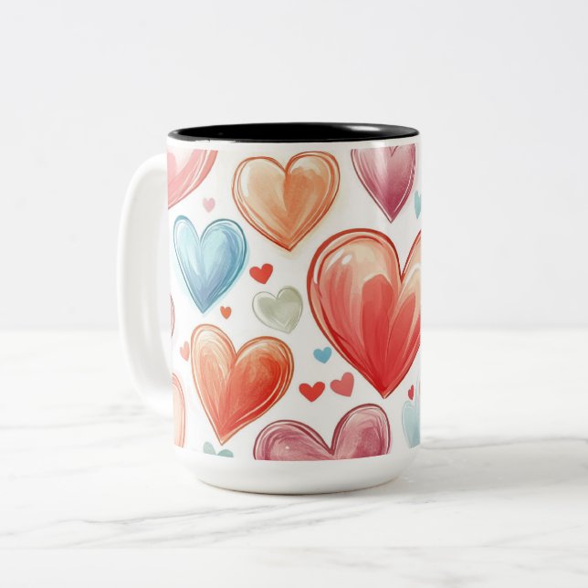 Tasse 2 Couleurs Personalized Valentine Coffee Mug (Devant gauche)