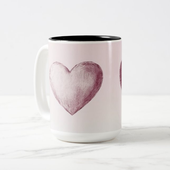 Tasse 2 Couleurs Personalized Valentine Coffee Mug (Devant gauche)