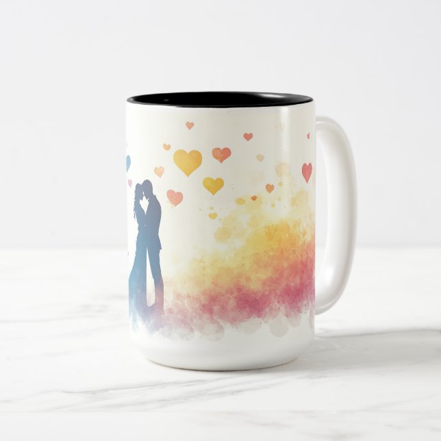 Tasse 2 Couleurs Personalized Valentine Coffee Mug (Devant droit)