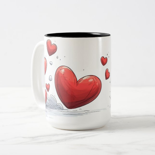 Tasse 2 Couleurs Personalized Valentine Coffee Mug (Devant gauche)