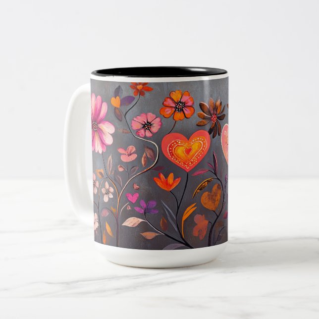 Tasse 2 Couleurs Personalized Valentine Coffee Mug (Devant gauche)