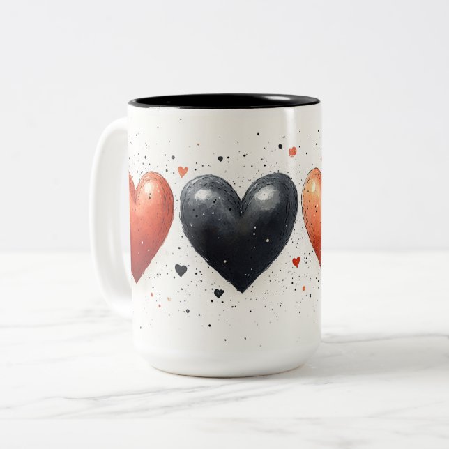 Tasse 2 Couleurs Personalized Valentine Coffee Mug (Devant gauche)