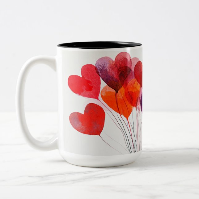 Tasse 2 Couleurs Personalized Valentine Coffee Mug (Gauche)