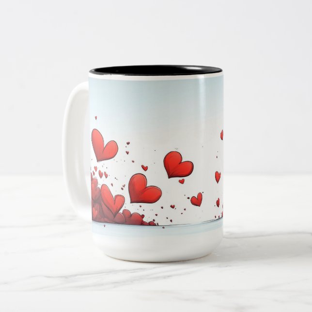 Tasse 2 Couleurs Personalized Valentine Coffee Mug (Devant gauche)