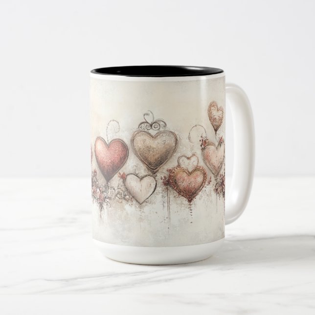Tasse 2 Couleurs Personalized Valentine Coffee Mug (Devant droit)
