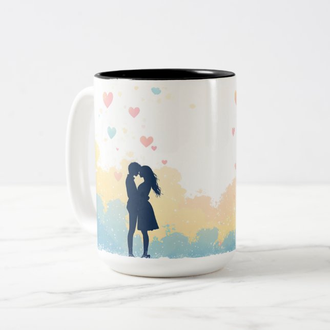 Tasse 2 Couleurs Personalized Valentine Coffee Mug (Devant gauche)