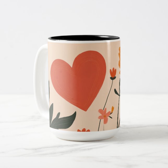 Tasse 2 Couleurs Personalized Valentine Coffee Mug (Devant gauche)