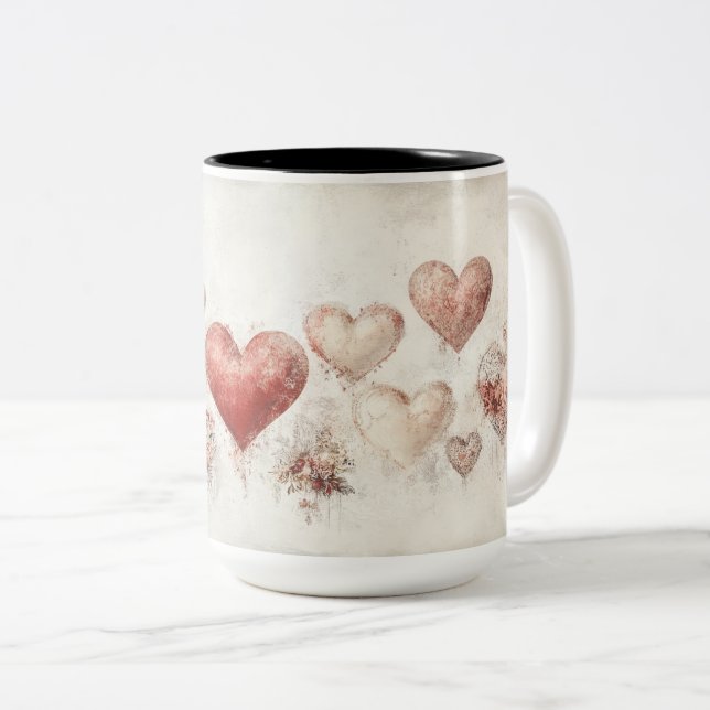 Tasse 2 Couleurs Personalized Valentine Coffee Mug (Devant droit)