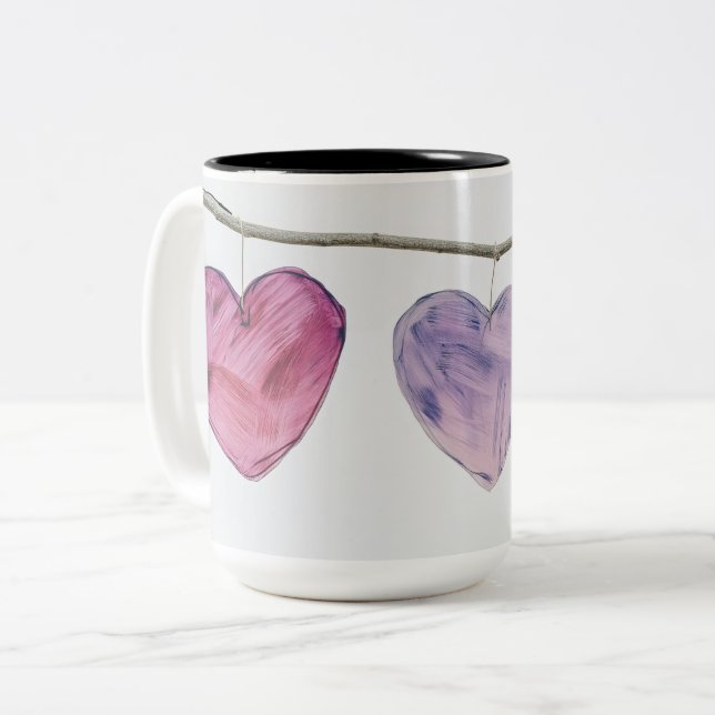 Tasse 2 Couleurs Personalized Valentine Coffee Mug (Devant gauche)