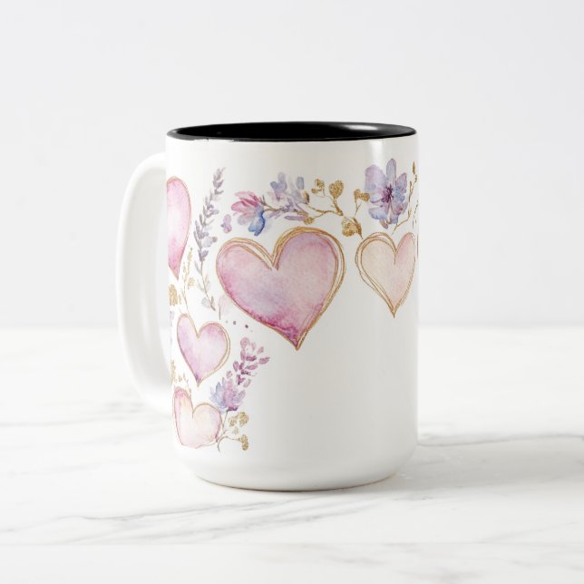 Tasse 2 Couleurs Personalized Valentine Coffee Mug (Devant gauche)