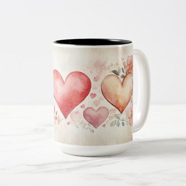 Tasse 2 Couleurs Personalized Valentine Coffee Mug (Devant droit)