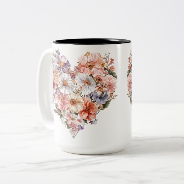 Tasse 2 Couleurs Personalized Valentine Coffee Mug (Devant gauche)