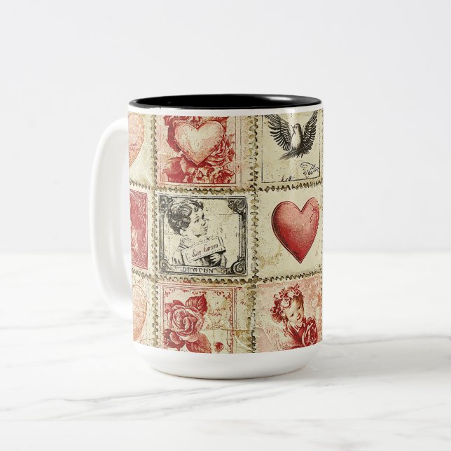 Tasse 2 Couleurs Personalized Valentine Coffee Mug (Devant gauche)