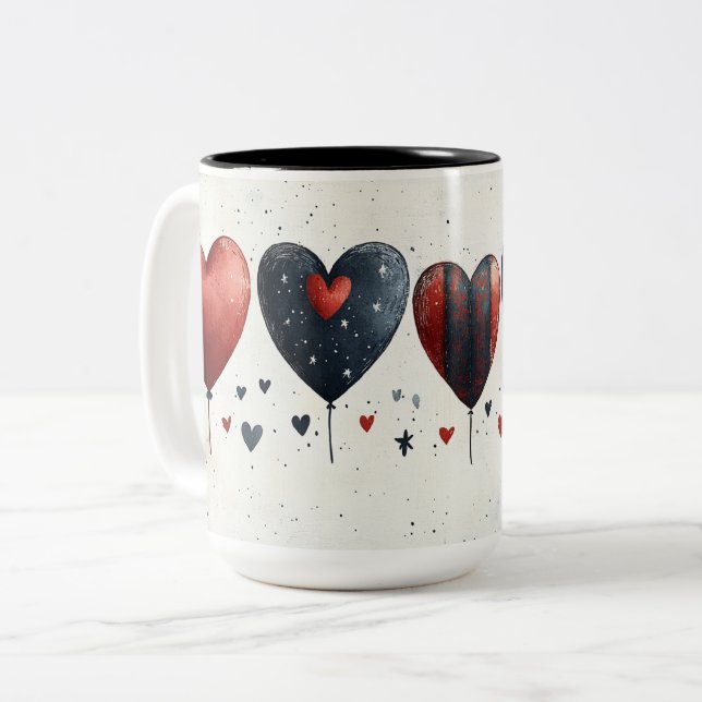 Tasse 2 Couleurs Personalized Valentine Coffee Mug (Devant gauche)
