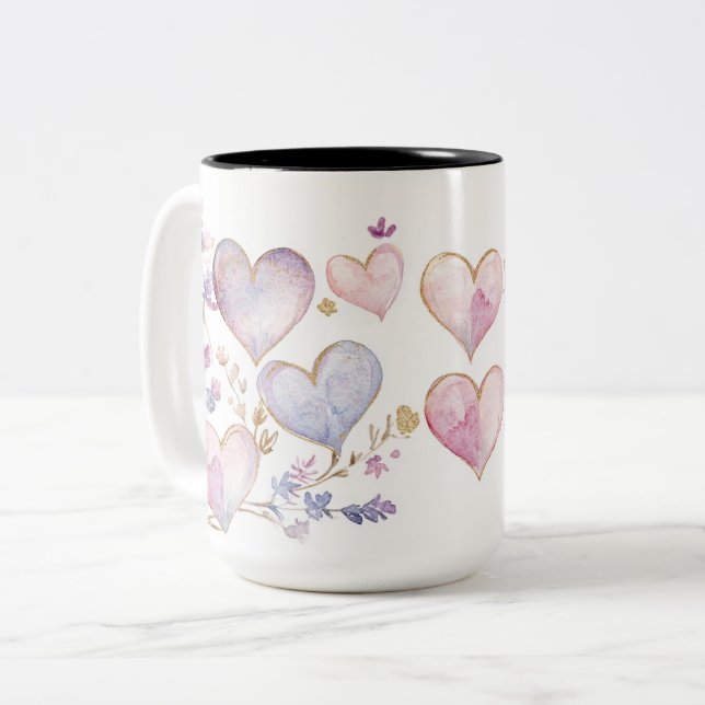 Tasse 2 Couleurs Personalized Valentine Coffee Mug (Devant gauche)