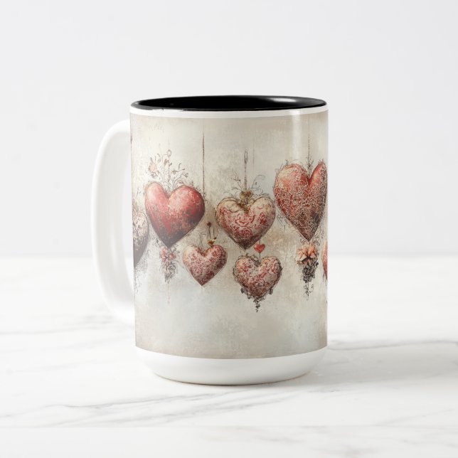 Tasse 2 Couleurs Personalized Valentine Coffee Mug (Devant gauche)