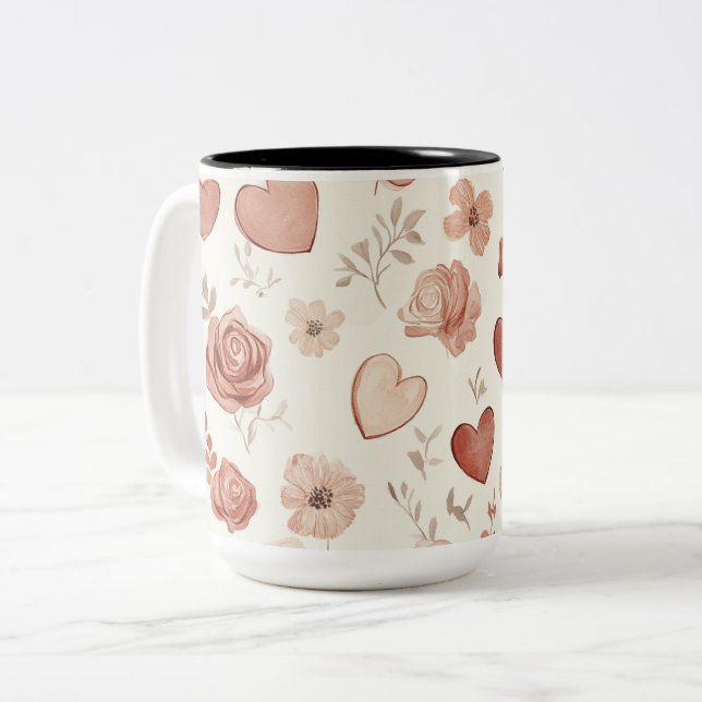 Tasse 2 Couleurs Personalized Valentine Coffee Mug (Devant gauche)