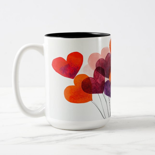 Tasse 2 Couleurs Personalized Valentine Coffee Mug (Gauche)