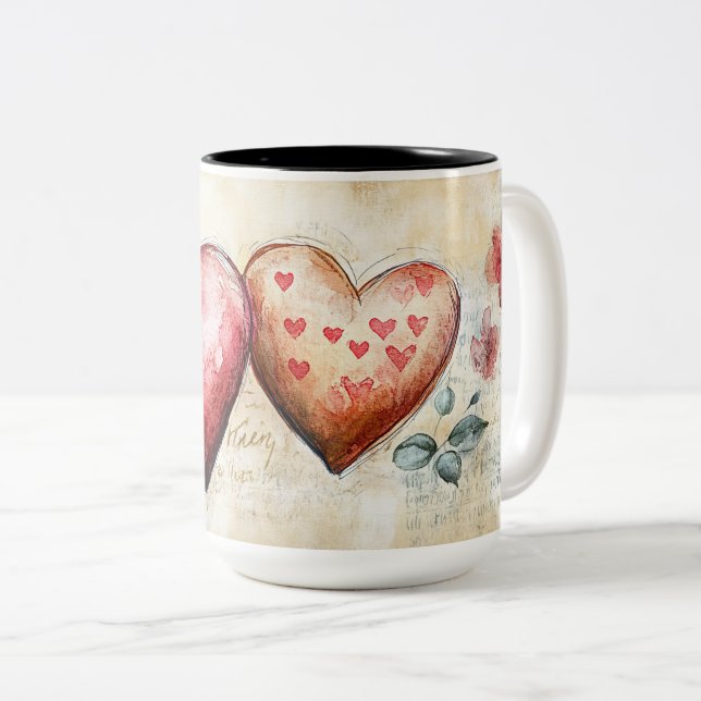 Tasse 2 Couleurs Personalized Valentine Coffee Mug (Devant droit)