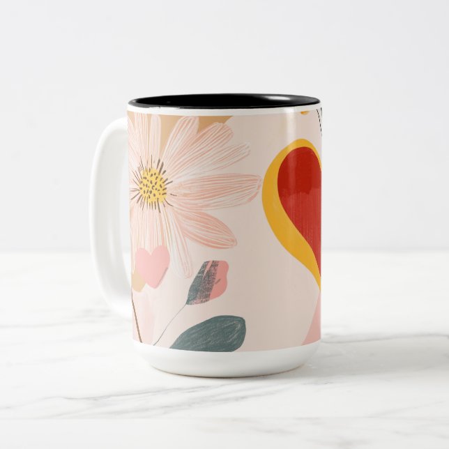 Tasse 2 Couleurs Personalized Valentine Coffee Mug (Devant gauche)