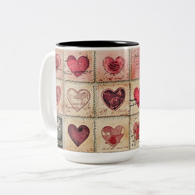 Tasse 2 Couleurs Personalized Valentine Coffee Mug (Devant gauche)