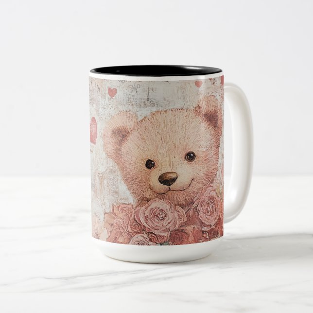 Tasse 2 Couleurs Personalized Valentine Coffee Mug (Devant droit)