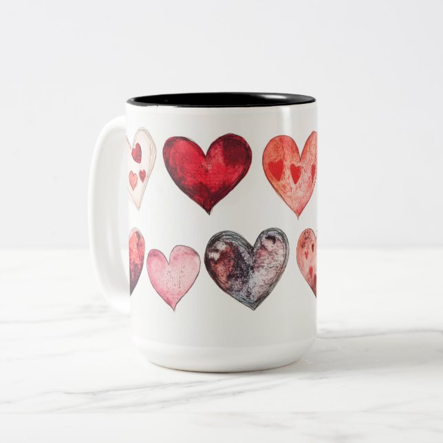 Tasse 2 Couleurs Personalized Valentine Coffee Mug (Devant gauche)