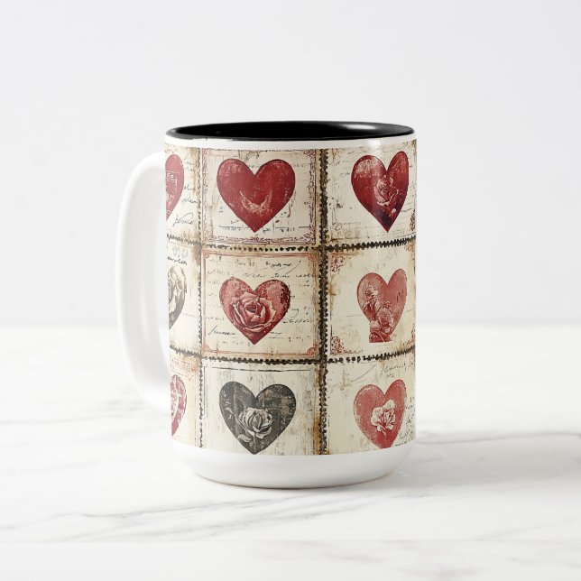 Tasse 2 Couleurs Personalized Valentine Coffee Mug (Devant gauche)