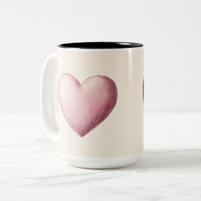 Tasse 2 Couleurs Personalized Valentine Coffee Mug (Devant gauche)