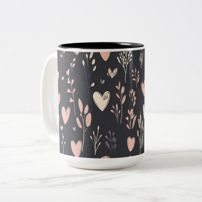 Tasse 2 Couleurs Personalized Valentine Coffee Mug (Devant gauche)