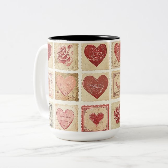 Tasse 2 Couleurs Personalized Valentine Coffee Mug (Devant gauche)