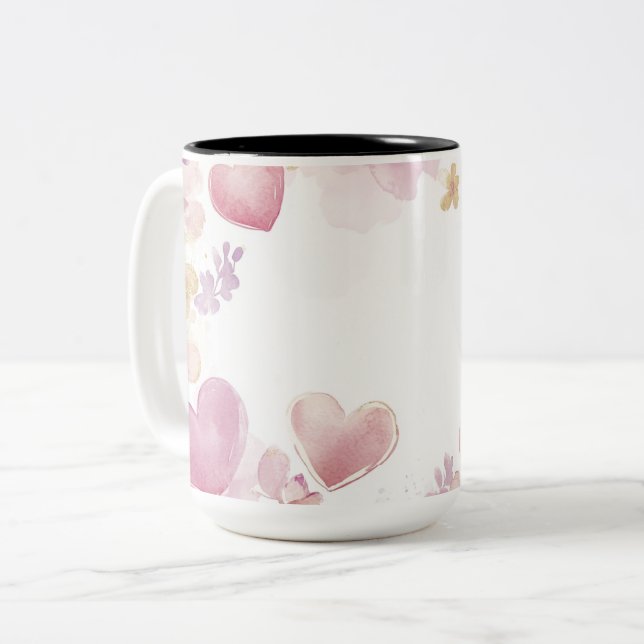 Tasse 2 Couleurs Personalized Valentine Coffee Mug (Devant gauche)