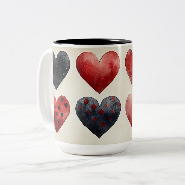 Tasse 2 Couleurs Personalized Valentine Coffee Mug (Devant gauche)