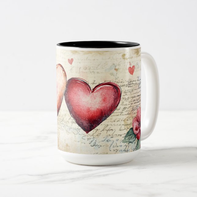 Tasse 2 Couleurs Personalized Valentine Coffee Mug (Devant droit)