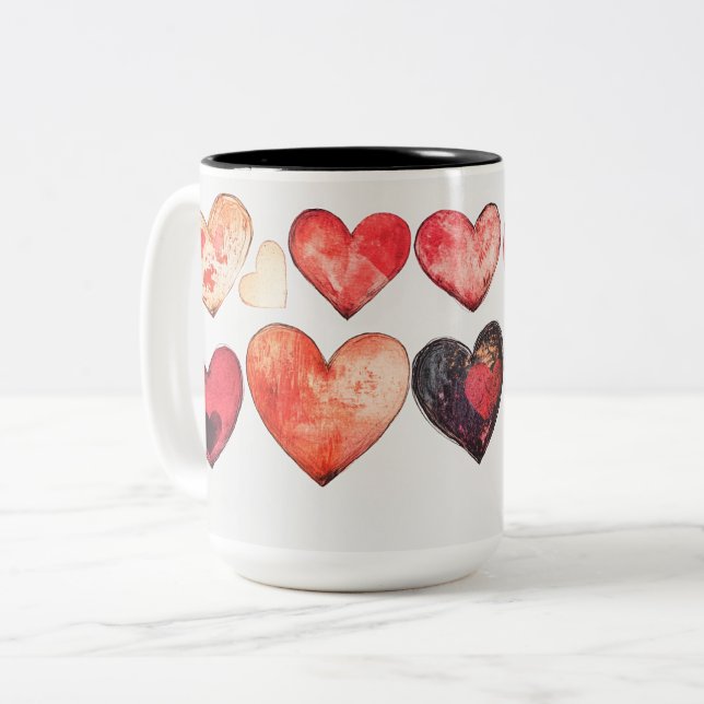 Tasse 2 Couleurs Personalized Valentine Coffee Mug (Devant gauche)