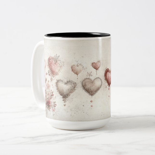 Tasse 2 Couleurs Personalized Valentine Coffee Mug (Devant gauche)
